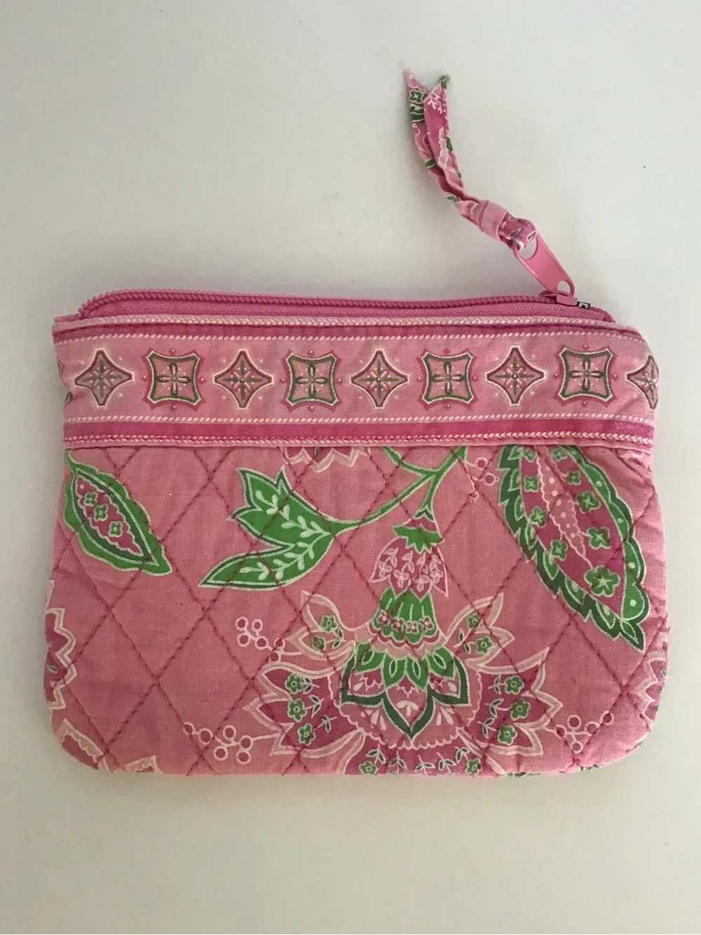 Tanya Lee Pink Quilted Floral Zip Pouch